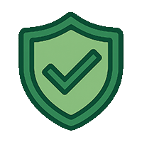 Green shield with checkmark
